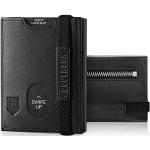 Porte-cartes bancaires noirs en cuir avec blocage RFID look fashion pour homme 