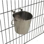 Dog Bucket Drinker, en acier inoxydable, spécial pour l'accrochage en cage, capacité de 3 800 ml.