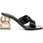 Sabots de créateur Dolce & Gabbana Dolce noirs en cuir à bouts ouverts Pointure 41 pour femme 