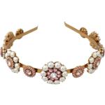 Diadèmes de créateur Dolce & Gabbana Dolce jaunes en laiton à perles look fashion pour femme 