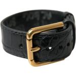 Bracelets de créateur Dolce & Gabbana Dolce noirs en cuir en cuir 