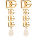 Boucles d'oreilles en perles de créateur Dolce & Gabbana Dolce jaunes en laiton à perles pour femme 