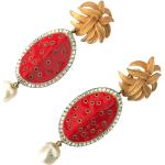 Boucles d'oreilles à clip de créateur Dolce & Gabbana Dolce jaunes en émail à perles look fashion pour femme 