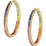 Boucles d'oreilles de créateur Dolce & Gabbana Dolce en or jaune en saphir 18 carats en diamant pour femme 