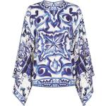 Blouses de créateur Dolce & Gabbana Dolce bleu marine en soie à col rond Taille XXL pour femme 