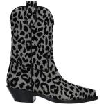 Bottines de créateur Dolce & Gabbana Dolce grises à effet léopard en velours léopard Pointure 38 pour femme 