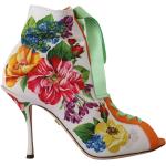 Bottines de créateur Dolce & Gabbana Dolce multicolores à fleurs en cuir en cuir Pointure 40 look fashion pour femme 