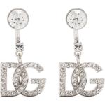 Boucles d'oreilles de créateur Dolce & Gabbana Dolce argentées en cristal en argent pour femme 