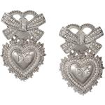 Boucles d'oreilles de créateur Dolce & Gabbana Dolce argentées en or blanc en argent 18 carats pour femme 