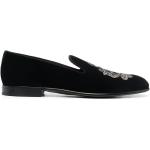 Chaussures d'automne de créateur Dolce & Gabbana Dolce noires en velours en cuir à bouts en amande Pointure 41 pour homme 