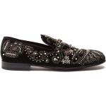 Chaussures de créateur Dolce & Gabbana Dolce noires en velours en cuir à bouts en amande Pointure 41 pour homme 