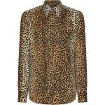 Chemises de créateur Dolce & Gabbana Dolce marron clair à effet léopard imprimées à manches longues classiques pour homme 