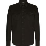 Chemises en jean de créateur Dolce & Gabbana Dolce noires en coton mélangé à manches longues pour homme 