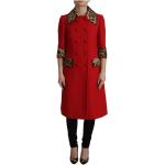 Trench coats de créateur Dolce & Gabbana Dolce rouges à effet léopard à manches trois-quart Taille XS look fashion pour femme 