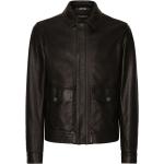 Manteaux en cuir de créateur Dolce & Gabbana Dolce noirs en cuir à manches longues Taille 3 XL pour homme 