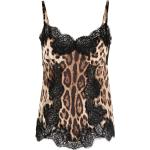 Débardeurs dentelle de créateur Dolce & Gabbana Dolce marron à effet léopard en dentelle Taille XS pour femme 