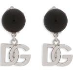 Boucles d'oreilles de créateur Dolce & Gabbana Dolce argentées en métal à perles en argent pour femme 