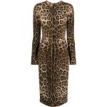 Robes de créateur Dolce & Gabbana Dolce marron all over en viscose à manches longues midi à manches longues Taille XS look fashion pour femme 