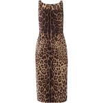 Robes en soie de créateur Dolce & Gabbana Dolce marron à effet léopard midi Taille XS pour femme 
