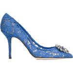 Escarpins talon aiguille de créateur Dolce & Gabbana Dolce bleus à fleurs à talons aiguilles Pointure 40,5 pour femme 