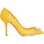 Escarpins talon aiguille de créateur Dolce & Gabbana Dolce jaunes en cuir à talons aiguilles Pointure 40,5 pour femme 