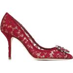 Escarpins talon aiguille de créateur Dolce & Gabbana Dolce rouges en cuir à talons aiguilles Pointure 40,5 pour femme 