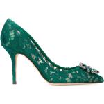 Escarpins talon aiguille de créateur Dolce & Gabbana Dolce verts à fleurs à talons aiguilles Pointure 40,5 pour femme 