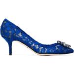 Escarpins de créateur Dolce & Gabbana Dolce bleu roi à fleurs en cuir en cuir Pointure 40,5 pour femme 
