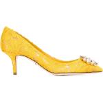 Escarpins de créateur Dolce & Gabbana Dolce jaunes en cuir en cuir Pointure 40,5 pour femme 