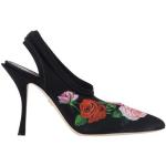 Escarpins de créateur Dolce & Gabbana Dolce noirs à fleurs en cuir en cuir Pointure 36 pour femme 