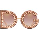 Dolce & Gabbana Eyewear lunettes de soleil DG Glitter à monture ronde - Rose