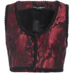 Gilets de créateur Dolce & Gabbana Dolce rouge bordeaux à fleurs en toile sans manches sans manches Taille XS pour femme 