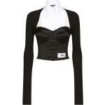 Blouses de créateur Dolce & Gabbana Dolce noires en coton mélangé à manches longues Taille XS pour femme 