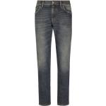 Jeans droits de créateur Dolce & Gabbana Dolce bleues acier délavés stretch Taille 3 XL W44 pour homme 