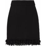 Jupes courtes de créateur Dolce & Gabbana Dolce noires en tweed à franges Taille XS pour femme 