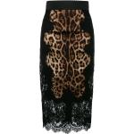 Jupes crayon de créateur Dolce & Gabbana Dolce marron à effet léopard en dentelle Taille XS pour femme 