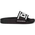 Sandales plates de créateur Dolce & Gabbana Dolce noires en caoutchouc Pointure 32 pour garçon 
