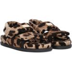 Sandales de créateur Dolce & Gabbana Dolce marron à effet léopard en caoutchouc léopard à bouts ouverts Pointure 36 