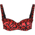 Soutiens-gorge en soie de créateur Dolce & Gabbana Dolce rouges à effet léopard pour femme en promo 