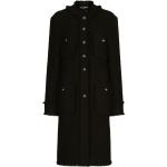 Manteaux en laine de créateur Dolce & Gabbana Dolce noirs en tweed à franges Taille XS pour femme 