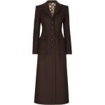 Manteaux en cachemire de créateur Dolce & Gabbana Dolce marron chocolat à manches longues Taille XS pour femme 