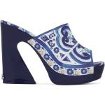 Sabots de créateur Dolce & Gabbana Dolce bleus en cuir à bouts carrés Pointure 39 pour femme 