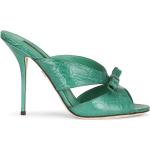 Sabots de créateur Dolce & Gabbana Dolce verts en cuir à talons aiguilles à bouts ouverts Pointure 40 pour femme 
