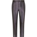 Pantalons de costume de créateur Dolce & Gabbana Dolce violets à rayures métalliques Taille 3 XL W46 pour homme en promo 