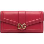 Portefeuilles de créateur Dolce & Gabbana Dolce rouges en cuir de veau à perles zippés seconde main pour femme 