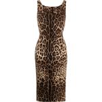Robes de cocktail de créateur Dolce & Gabbana Dolce marron à effet léopard mi-longues sans manches Taille XS pour femme 