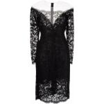 Robes de soirée longues de créateur Dolce & Gabbana Dolce noires en dentelle à manches longues à col rond Taille XS pour femme 