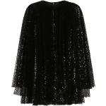 Robes de soirée longues de créateur Dolce & Gabbana Dolce noires en tulle à sequins à manches longues à col rond Taille XS pour femme 
