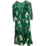 Robes en soie de créateur Dolce & Gabbana Dolce vertes à motif banane seconde main Taille L pour femme 