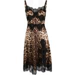 Robes de cocktail de créateur Dolce & Gabbana Dolce marron à effet léopard en dentelle Taille XS pour femme 
